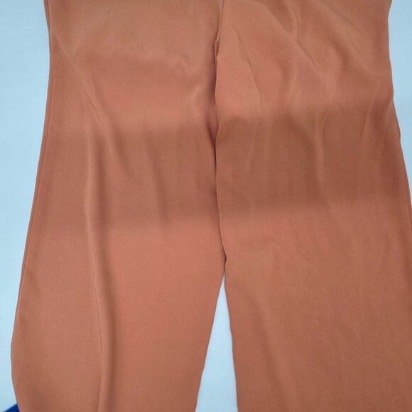 Rust Orange Wide-Leg Pants By Evolutionary Size L Lightweight Material Pleated - Picture 8 of 9
